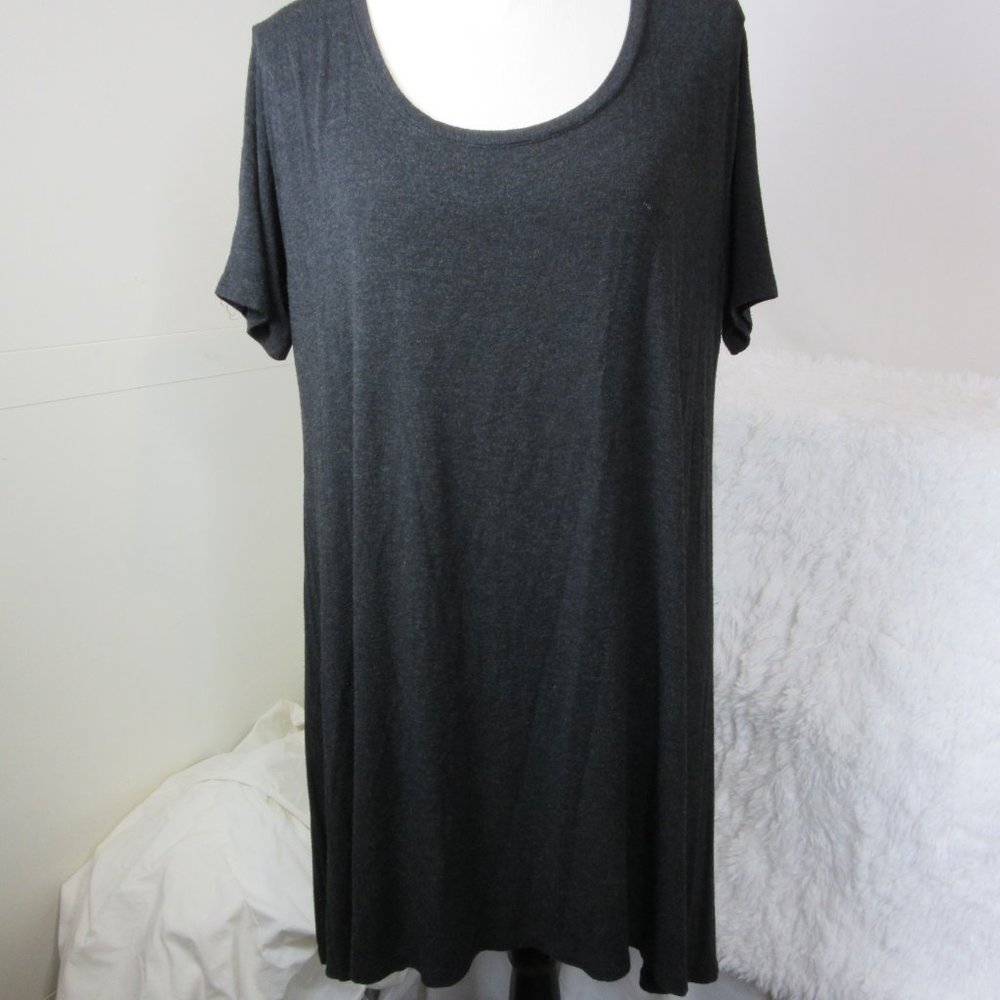 Brandy Melville Knit Loose Swing Dress Black Short Sleeve Stretchy One Size